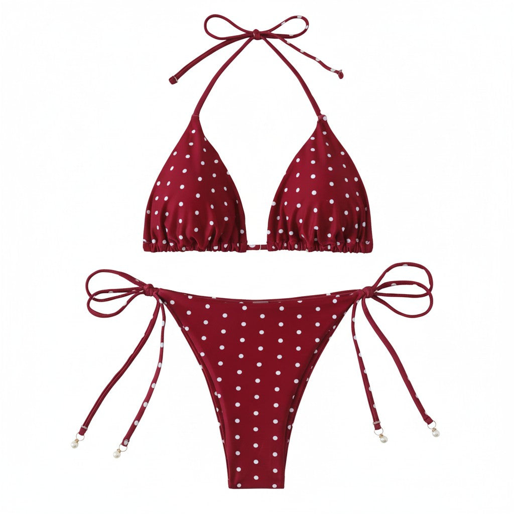 Red Polka Bikini Set