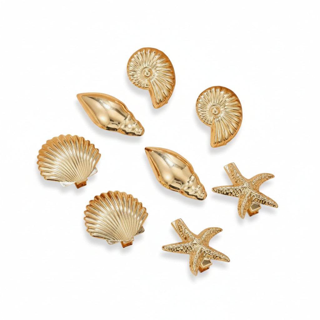 Shell Hair Clip Pack