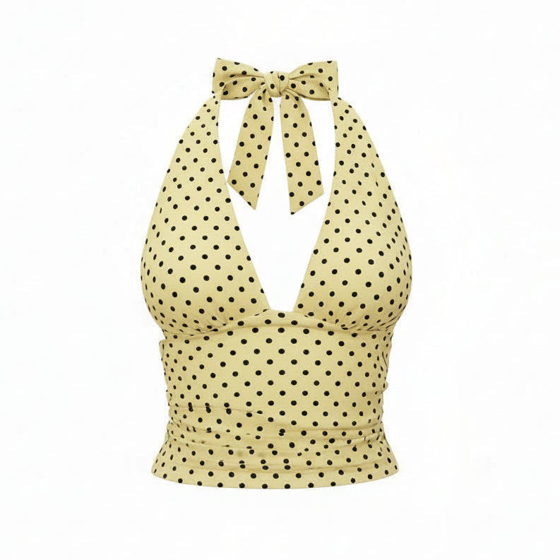 Yellow Polka Halter