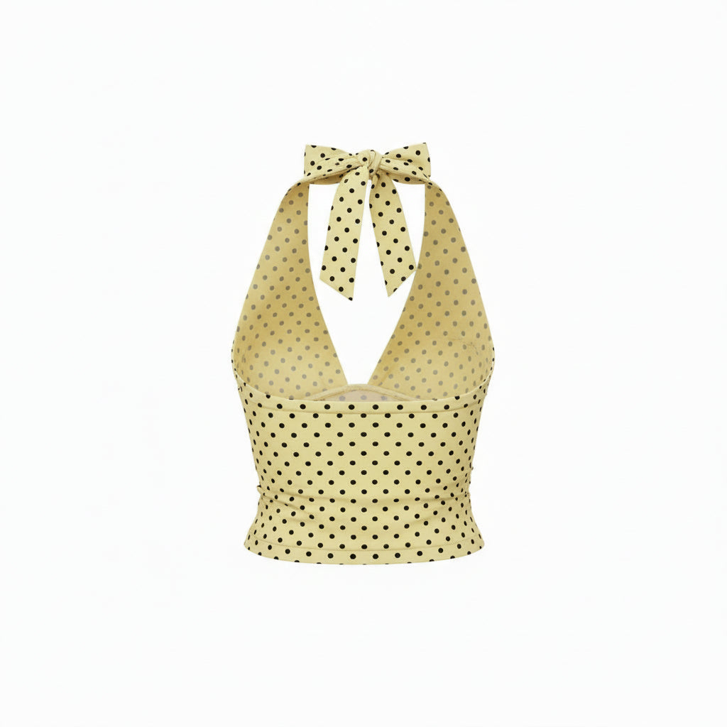 Yellow Polka Halter
