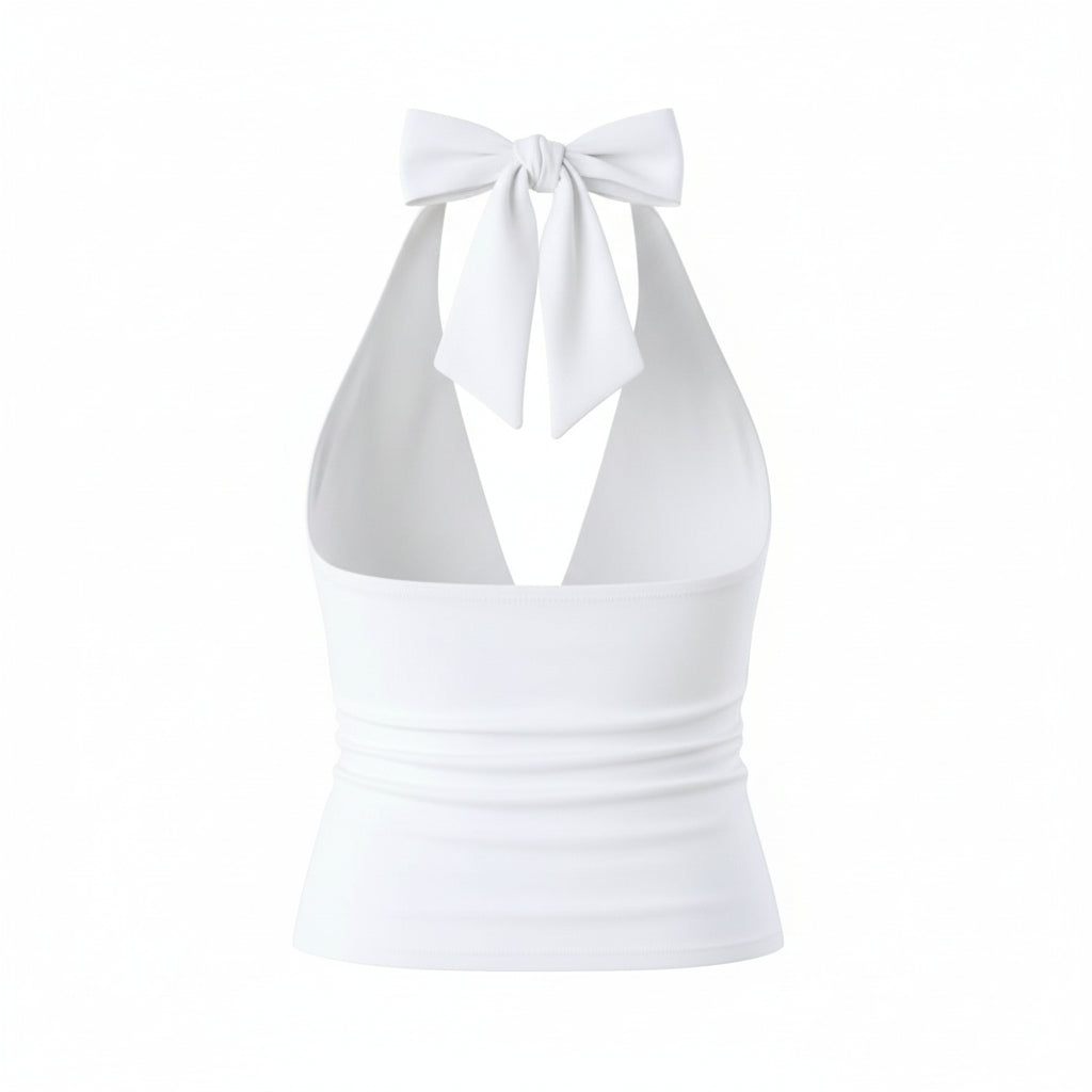 White Tie Halter Top