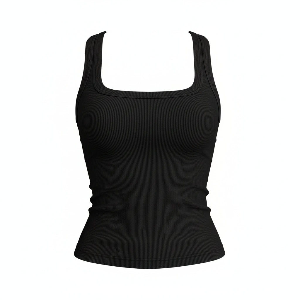 Black Ribbed Tank