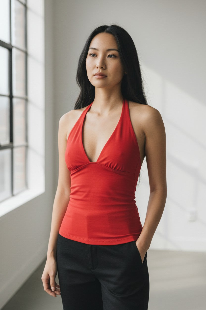 Cherry Tie-Up Halter