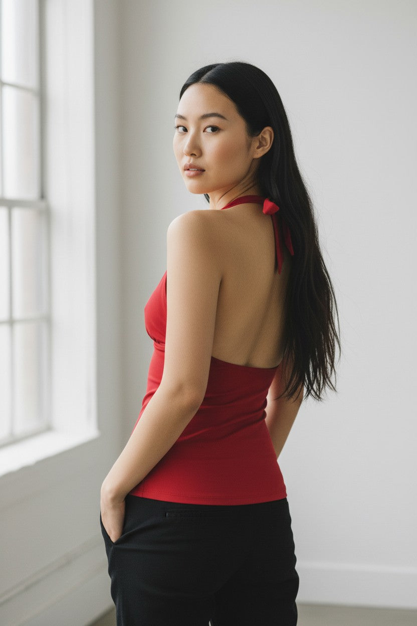 Cherry Tie-Up Halter